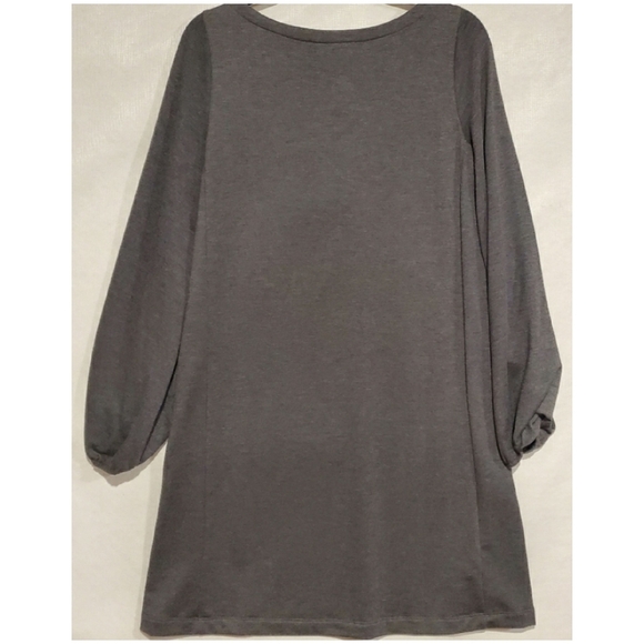 Loft A line long sleeve dress grey SMALL TALL - Picture 3 of 8